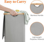 Lifewit 105L Large Laundry Basket with Lid, Removable Bags, Silver Gray - Image 5