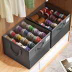 Large Reinforced Shoe Organizer for Closet with Adjustable Dividers, Gray | Customizable Compartments for Sneakers, Boots, Heels, Sandals, Clothes, Towels and Toys, Versatile Cube Storage Organizer - Image 7