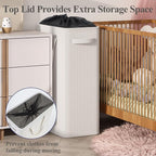 Optish 75L Slim Laundry Hamper, Baby Hamper for Nursery with Handles, Large Laundry Basket for Dorm, Bedroom, Living Room, Collapsible Laundry Basket, White - Image 6