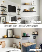 BAYKA Black Floating Shelves 22.5in, Set of 2, Wall Mounted for Wall Decor - Image 7