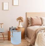 XUANGUO Cotton Rope Laundry Basket Hamper for Clothes, light blue - Image 5