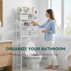 GloTika 4-Tier Over The Toilet Storage Shelves, White - Image 6