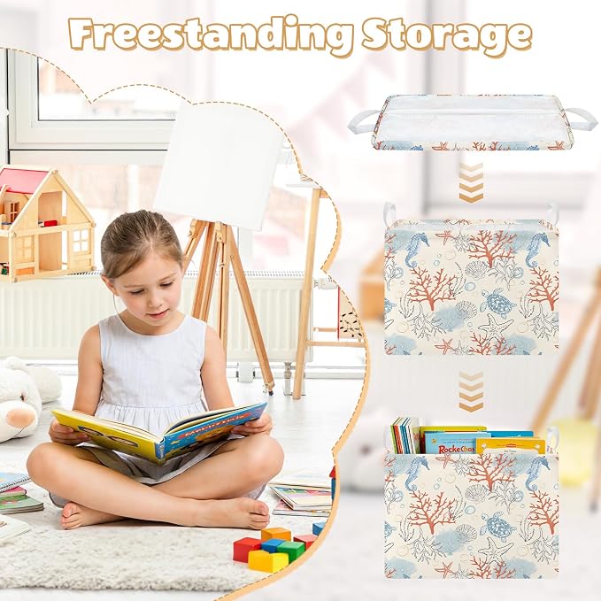 Collapsible Storage Basket Collapsible Fabric Laundry Basket with Handles - Image 4