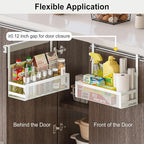 Hanging Bathroom Baskets Fine Mesh Wire Storage Basket Over Cabinet Door Organizer No Drilling Required for Kitchen Bathroom Office, 2 Larges, White - Image 4