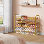 Hoctieon 4 Tier Mesh Style Shoe Rack, Entryway Shoe Shelf, Shoe Storage Organizer, Shoe Rack for Closet, Space Save for Bathroom, Garage, Hallway, Bedroom, Living Room, Gold - Image 5