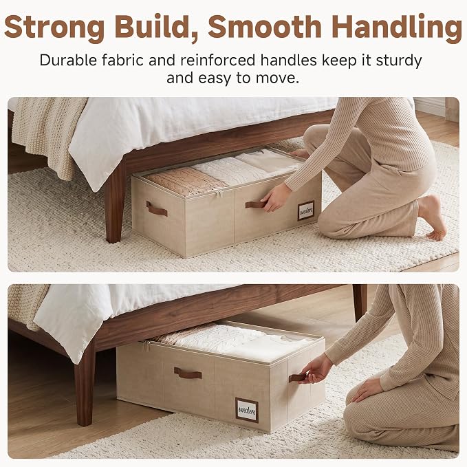 StorageWorks 10 Inch Tall Under Bed Storage Containers with Clear Lid - Image 4
