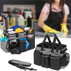 LoDrid Large Professional Cleaning Caddy with Detachable Divider, Black - Image 7