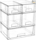 Vtopmart Clear Stackable Storage Drawers, 5 Pack Multi-Size Organizer Set by Vtopmart