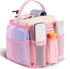 EUDELE Mesh Shower Caddy Portable for College Dorm Room Essentials,Portable Shower Caddy Dorm with 9-Pocket Large Capacity, Shower Bag for Beach, Swimming, Gym, Travel essentials, Pink by EUDELE