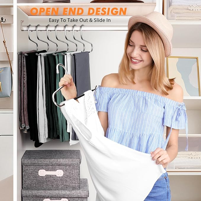 18 Pack Pants Hangers Space Saving,Open Ended Metal Pant Hangers - Image 4