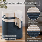 OIAHOMY Laundry Hamper Collapsible Laundry Basket Clothes Organizer Blue - Image 5