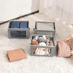 Homsorout Collapsible Storage Bins with Lids, 4 Pack Closet Cubes for Organization, Fabric Storage Baksets with Window, Clothes Organizer bins for Home, Dorm, Grey - Image 5