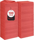 Orighty Cleaning Cloths, Shop Towels 100 Pack, Shop Rags Reusable, Microfiber Cleaning Rags Bulk for Cars, Multi-Purpose Lint Free Towels for Automotive, Mechanic, Kitchen, 11.5’’ x 11.5’’, Red by AllRightinOrighty