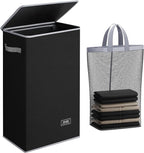 SOLEDI Slim Laundry Basket with Lid, Narrow Laundry Hamper for Small Space by SOLEDI