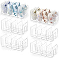 HBlife Clear Acrylic Kids Shoe Rack for Closet, 6 Pack, 4 Sections, Stackable, Crystal Clear, 4 Pairs Capacity by HBlife