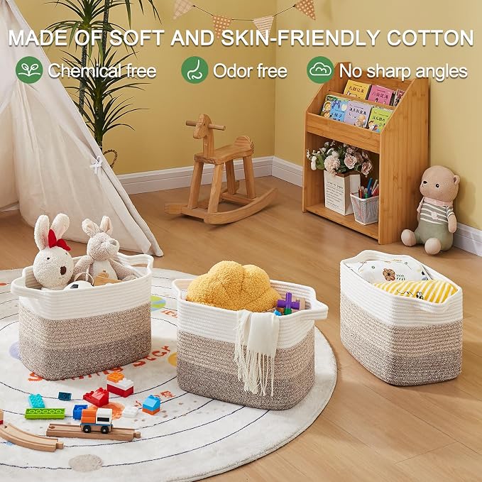 OIASKET Storage Basket for Organizing 3 Pack, Woven Baskets for Storage - Image 5