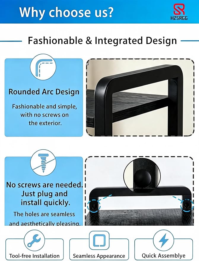 Pre-Welded Over The Toilet Storage Cabinet, 4-Tier 3-Screw Quick Install Bathroom Organizer, No Handyman Required, Laser Welding, eco-Friendly Paint Coating.（Black） - Image 5