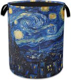 Starry Night Large Storage Basket Collapsible Laundry Basket Oxford Storage Bin for Gift Baskets Bedroom Clothes Children Nursery Hamper 16" X 20.8" by NSMNSM