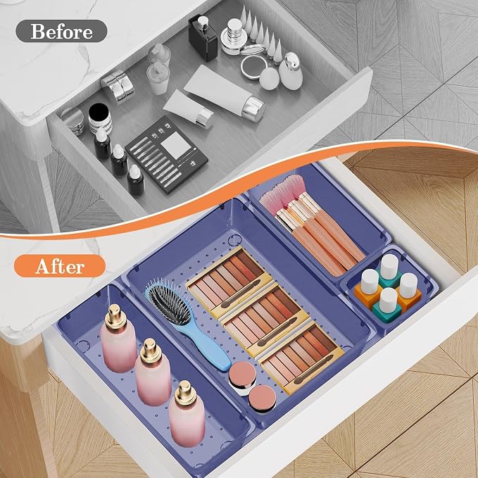 SpaceHacks 25 PCS Plastic Drawer Organizer, 4-Size Versatile Organizer Trays & storage Bins - Image 4
