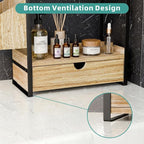 Kottwca 2-Tier Bathroom Counter Organizer with Drawer, Wooden Vanity Shelf - Image 6
