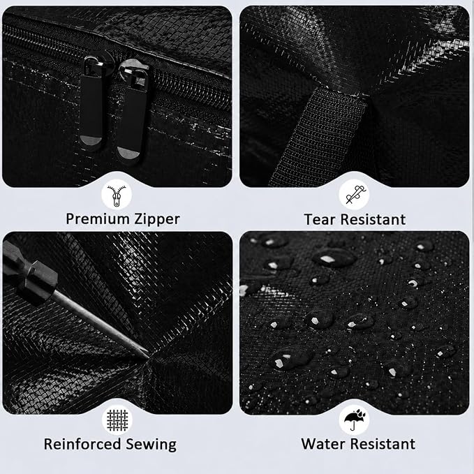 Songrey Extra Large Heavy Duty Moving Bags, 12 Pack, Black - Image 3