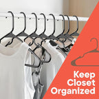 Black Plastic Hangers 10 Pack– Heavy-Duty Plastic Hangers Slim and Space-Saving, Durable and Lightweight PP with Non-Slip Shoulder Notches for Slip Dresses, Suits, Jackets & Camisoles - Image 3
