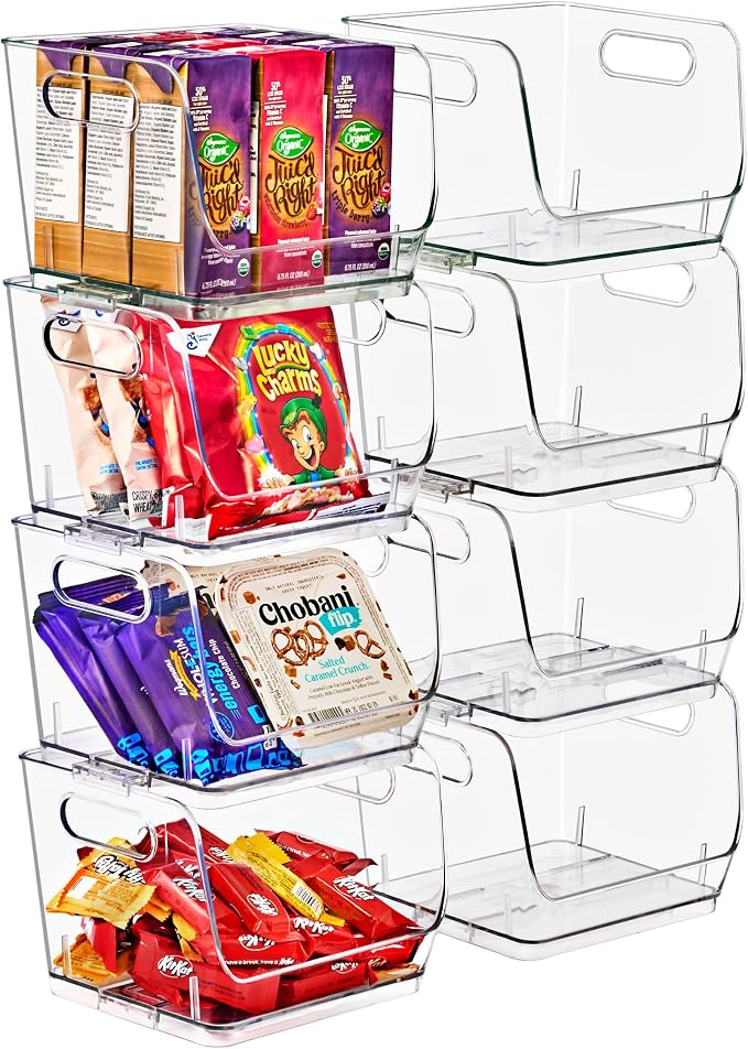 Sorbus Clear Pantry Organizer with Stackable Storage Bins, Open Front - Image 8