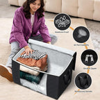 Fab totes 90L Clothes Storage, Foldable Thick Fabric Blanket Storage Bags | Foldable Containers with Zippers,Window and Handles for Organizing Bedroom, Closet, Comforter, Bedding,Dorm essentials - Image 4