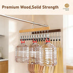 Legging Organizer for Closet, Closet Organizer with Clips, 360° Rotating Space Saving Hanging Clothes Organizer for Closet Organizers and Storage (Wood-12 Clips) - Image 4
