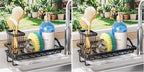 SWTYMIKI Sink Caddy Sponge Holder - Kitchen Sink Organizer with High Brush Holder for Countertop to Hold Dish Soaps and Sponges, Stainless Steel, Black (Pack of 2) by SwtyMiki-TidyHomeSweetLife