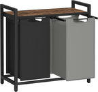 VASAGLE Laundry Hamper with Shelf, 2 Pull-Out Bags, 2 x 12.1 Gallons (46 L) by Unknown