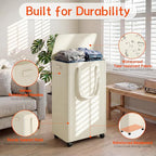 Slim Laundry Hamper with Wheels,18 Gal (70L) Rolling Laundry Basket with lid and wheels Clothes Hamper Foldable Tall Dirty Clothes Basket Sturdy Collapsible Clothes Hamper for Dorm,Laundry Room - Image 2
