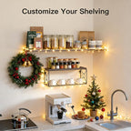 Amada Bathroom Shelves with Storage Basket, Set of 3, Rustic Brown - Image 5