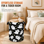 Ghosts Laundry Basket with Handles,Halloween Foldable Oxford Laundry Hamper,Collapsible Clothes Storage Basket for Laundry Room/Bathroom/Bedroom/Dormitories 20.8 x 16 Inches - Image 6