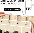 Simple Houseware 24 Pockets Clear Over the Door Shoe Organizer, Beige | 64" x 19", 4 Durable Metal Hooks, 4.3" x 9.5" Pocket Size, Multipurpose - Image 4