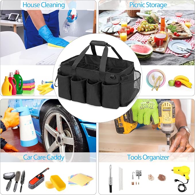 HODRANT Extra-Large Cleaning Caddy with Handles & Multi Pockets - Image 7