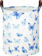 NTAOHAMPER Kids Laundry Hamper, Waterproof Storage Bin, Baby Nursery Hamper, Clothes Organizer, Toys Bin, Room Decor(Blue Butterfly) by NTAOHAMPER