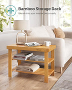 SONGMICS Shoe Rack Bench, 3-Tier Bamboo Shoe Storage Organizer, Entryway Bench, Holds Up to 286 lb, 11.3 x 27.6 x 17.8 Inches, for Entryway Bathroom Bedroom, Natural ULBS04N | Shoe Storage Organizer, Holds Up to 286.6 lb, Natural, BAMBOU Collection ULB... - Image 8