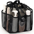 famichan Mesh Shower Caddy Portable with Drawstring, Dorm Room Essentials for College Students boy & girl, Larger Shower Bag for Camping,Swimming,Gym,Travel,Bathroom - Black by famichan