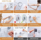 LEVERLOC Shower Caddy Suction Cup, 3 Pack Heavy Duty Bathroom Organizer - Image 7