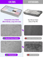 4-in Low Profile Under Bed Storage, No Structure, 2-Pack, Gray | 4" Ultra-Slim, Clear Lid, Reinfoced Handles & Smooth Zips, Dustproof & Waterproof, for Low Bed, Couch, Crib Storage - Image 5