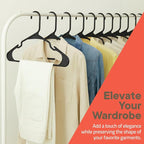 Black Plastic Hangers 10 Pack– Heavy-Duty Plastic Hangers Slim and Space-Saving, Durable and Lightweight PP with Non-Slip Shoulder Notches for Slip Dresses, Suits, Jackets & Camisoles - Image 9