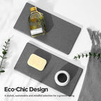 2PCS 10"x 5" Large Bathroom Sink Vanity Trays, Water Absorbing Diatomite Stone Quick Drying Mat for Kitchen Counter, Dish Rack Dispensers Sponge Holder Caddy Organizer, Dark Gray, - Image 7