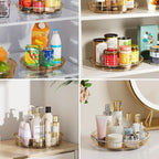 LAMU 3 Pack Lazy Susan Organizer Turntable for Cabinet, Condiment Organizer for Kitchen Pantry Organizers and Storage, Table Top, Fridge, Countertop, Spice Organization, 12'' 10.6'' 9.25'', Amber - Image 5