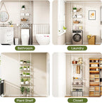 ALLZONE Adjustable Over The Toilet Storage Shelf, 4-Tier Ample Bathroom Organizer and Storage, Tension Mounted Above Toilet Storages Cabinet for Versatility, Fits 66-113 Inch Heights, White - Image 8