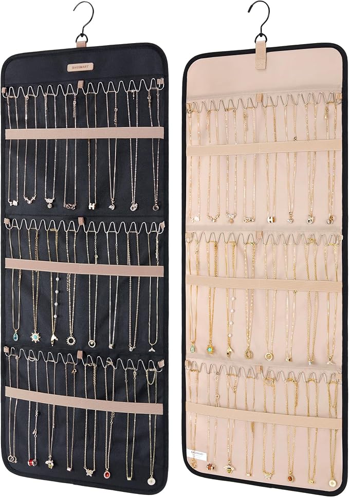 BAGSMART Hanging Necklaces Organizer Jewelry Holder, 1 piece, Large Black by BAGSMART