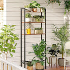 HOOBRO Over The Toilet Storage, 3-Tier Bathroom Organizer Shelf Over Toilet, Freestanding Bathroom Storage Shelves, Space Saver, Easy to Assemble for Room, Rustic Brown and Black BF41TS01 - Image 7