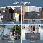 6 Pack Extra Heavy Duty Large Moving Bags with Strong Zipper, Gray | Comfortable Handles, Sturdy & Durable Clothes Storage Bags Totes Bins, Blue Packing Moving Boxes for College Supplies - Image 7