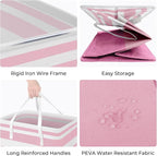 HomeHacks 2 Pack Large Laundry Baskets, Laundry Hampers Bags (Pink 125Lx2) | Waterproof, Freestanding, Collapsible Clothes Hamper with Reinforced Handles in Laundry Room, Dorm, Bathroom, Bedroom - Image 2