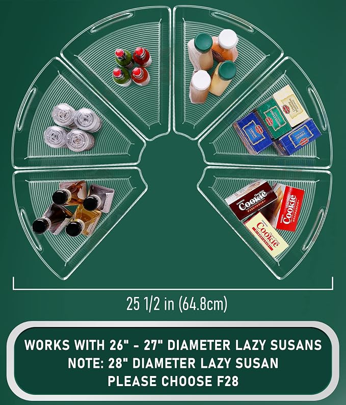 JEISSLIA Lazy Susan Cabinet Organizer Bins for 26"/ 28"/ 32" Diameter - Image 2